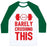 Virgin Teez  Baseball Tee Unisex Classic Baseball Tee / x-small / White/Dark Green BARELY CRUSHING THIS UNISEX CLASSIC BASEBALL TEE