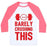 Virgin Teez  Baseball Tee Unisex Classic Baseball Tee / x-small / White/Neon Pink BARELY CRUSHING THIS UNISEX CLASSIC BASEBALL TEE