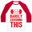 Virgin Teez  Baseball Tee Unisex Classic Baseball Tee / x-small / White/Red BARELY CRUSHING THIS UNISEX CLASSIC BASEBALL TEE