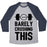 Virgin Teez  Baseball Tee Unisex Tri-Blend Baseball Tee / small / Athletic Gray / Navy BARELY CRUSHING THIS UNISEX TRI-BLEND BASEBALL TEE