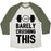 Virgin Teez  Baseball Tee Unisex Tri-Blend Baseball Tee / small / Oatmeal / Moss BARELY CRUSHING THIS UNISEX TRI-BLEND BASEBALL TEE