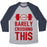 Virgin Teez  Baseball Tee Unisex Tri-Blend Baseball Tee / small / Athletic Gray / Navy BARELY CRUSHING THIS UNISEX TRI-BLEND BASEBALL TEE
