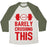 Virgin Teez  Baseball Tee Unisex Tri-Blend Baseball Tee / small / Oatmeal / Moss BARELY CRUSHING THIS UNISEX TRI-BLEND BASEBALL TEE