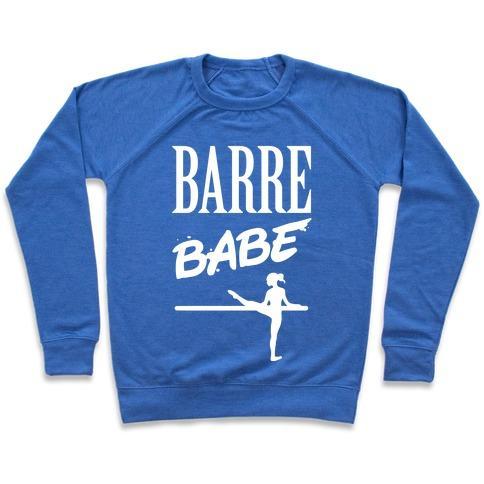 Virgin Teez  Pullover Crewneck Sweatshirt / x-small / Heathered Blue BARRE BABE CREWNECK SWEATSHIRT