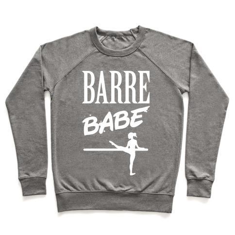 Virgin Teez  Pullover Crewneck Sweatshirt / x-small / Heathered Gray BARRE BABE CREWNECK SWEATSHIRT