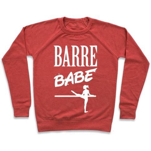 Virgin Teez  Pullover Crewneck Sweatshirt / x-small / Heathered Red BARRE BABE CREWNECK SWEATSHIRT