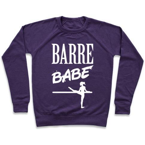 Virgin Teez  Pullover Crewneck Sweatshirt / x-small / Purple BARRE BABE CREWNECK SWEATSHIRT