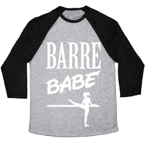 Virgin Teez  Baseball Tee Unisex Tri-Blend Baseball Tee / small / Athletic Gray / Black BARRE BABE UNISEX TRI-BLEND BASEBALL TEE