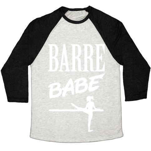 Virgin Teez  Baseball Tee Unisex Tri-Blend Baseball Tee / small / Oatmeal / Black BARRE BABE UNISEX TRI-BLEND BASEBALL TEE