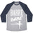 Virgin Teez  Baseball Tee Unisex Tri-Blend Baseball Tee / small / Athletic Gray / Navy BARRE BABE UNISEX TRI-BLEND BASEBALL TEE
