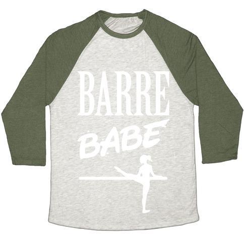 Virgin Teez  Baseball Tee Unisex Tri-Blend Baseball Tee / small / Oatmeal / Moss BARRE BABE UNISEX TRI-BLEND BASEBALL TEE