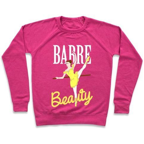 Virgin Teez  Pullover Crewneck Sweatshirt / x-small / Deep Pink BARRE BEAUTY CREWNECK SWEATSHIRT