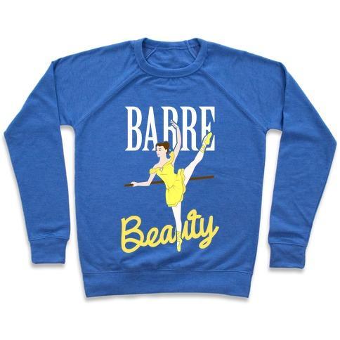 Virgin Teez  Pullover Crewneck Sweatshirt / x-small / Heathered Blue BARRE BEAUTY CREWNECK SWEATSHIRT
