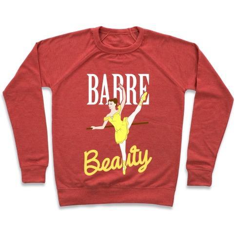 Virgin Teez  Pullover Crewneck Sweatshirt / x-small / Heathered Red BARRE BEAUTY CREWNECK SWEATSHIRT