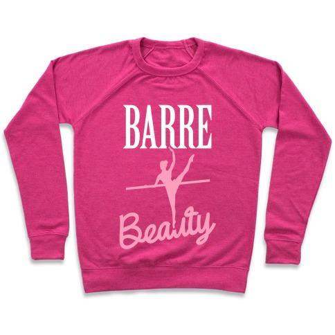 Virgin Teez  Pullover Crewneck Sweatshirt / x-small / Deep Pink BARRE BEAUTY CREWNECK SWEATSHIRT