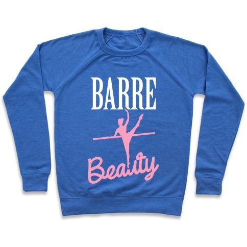 Virgin Teez  Pullover Crewneck Sweatshirt / x-small / Heathered Blue BARRE BEAUTY CREWNECK SWEATSHIRT