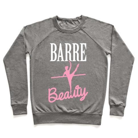 Virgin Teez  Pullover Crewneck Sweatshirt / x-small / Heathered Gray BARRE BEAUTY CREWNECK SWEATSHIRT