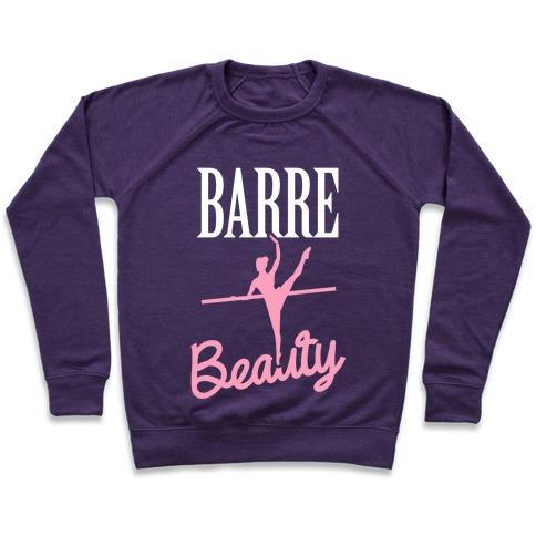 Virgin Teez  Pullover Crewneck Sweatshirt / x-small / Purple BARRE BEAUTY CREWNECK SWEATSHIRT
