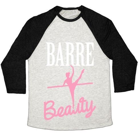 Virgin Teez  Baseball Tee Unisex Tri-Blend Baseball Tee / small / Oatmeal / Black BARRE BEAUTY UNISEX TRI-BLEND BASEBALL TEE