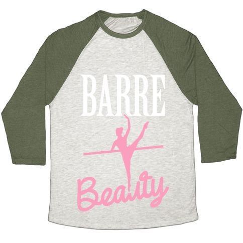 Virgin Teez  Baseball Tee Unisex Tri-Blend Baseball Tee / small / Oatmeal / Moss BARRE BEAUTY UNISEX TRI-BLEND BASEBALL TEE