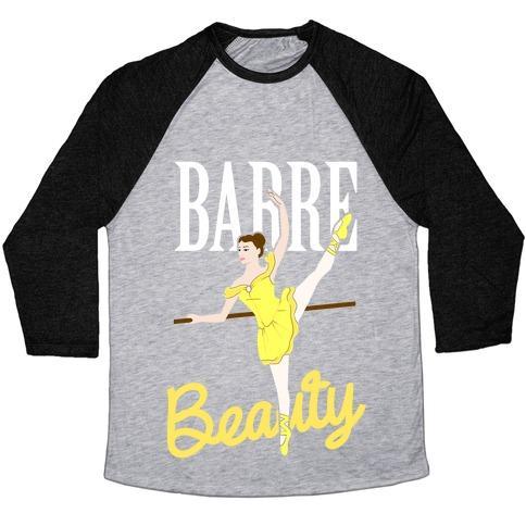 Virgin Teez  Baseball Tee Unisex Tri-Blend Baseball Tee / small / Athletic Gray / Black BARRE BEAUTY UNISEX TRI-BLEND BASEBALL TEE