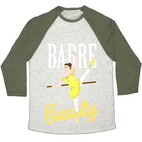 Virgin Teez  Baseball Tee Unisex Tri-Blend Baseball Tee / small / Oatmeal / Moss BARRE BEAUTY UNISEX TRI-BLEND BASEBALL TEE