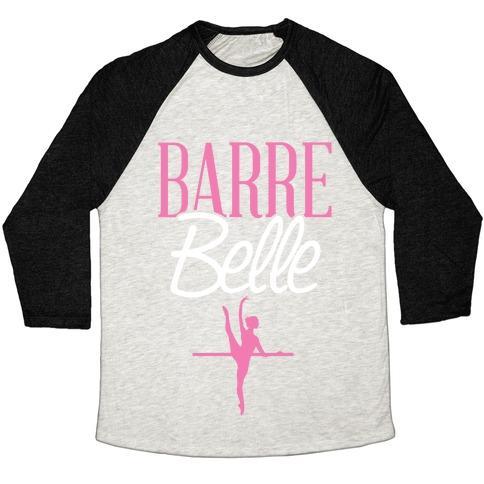 Virgin Teez  Baseball Tee Unisex Tri-Blend Baseball Tee / small / Oatmeal / Black BARRE BELLE UNISEX TRI-BLEND BASEBALL TEE