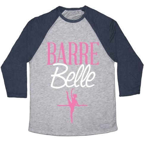 Virgin Teez  Baseball Tee Unisex Tri-Blend Baseball Tee / small / Athletic Gray / Navy BARRE BELLE UNISEX TRI-BLEND BASEBALL TEE