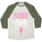 Virgin Teez  Baseball Tee Unisex Tri-Blend Baseball Tee / small / Oatmeal / Moss BARRE BELLE UNISEX TRI-BLEND BASEBALL TEE