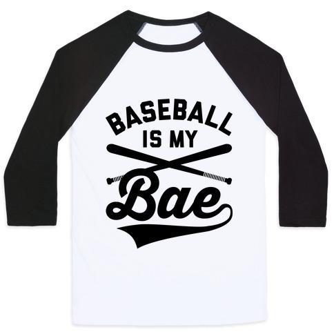 Virgin Teez  Baseball Tee Unisex Classic Baseball Tee / x-small / White/Black BASEBALL IS MY BAE UNISEX CLASSIC BASEBALL TEE