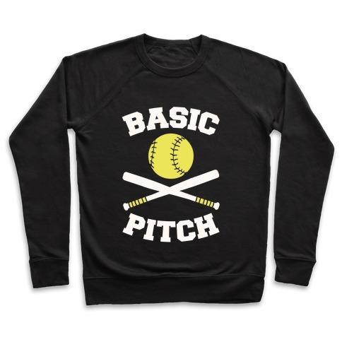 Virgin Teez  Pullover Crewneck Sweatshirt / x-small / Black BASIC PITCH CREWNECK SWEATSHIRT