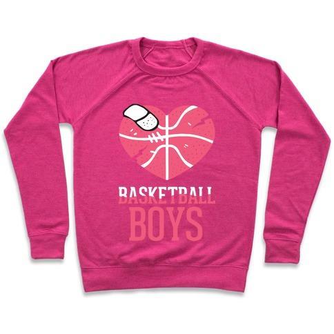 Virgin Teez  Pullover Crewneck Sweatshirt / x-small / Deep Pink BASKETBALL BOYS CREWNECK SWEATSHIRT