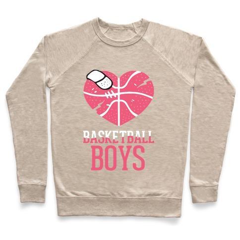 Virgin Teez  Pullover Crewneck Sweatshirt / x-small / Heathered Oatmeal BASKETBALL BOYS CREWNECK SWEATSHIRT