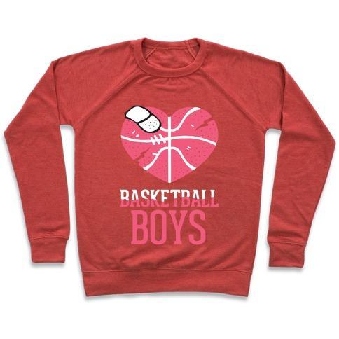 Virgin Teez  Pullover Crewneck Sweatshirt / x-small / Heathered Red BASKETBALL BOYS CREWNECK SWEATSHIRT