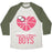 Virgin Teez  Baseball Tee Unisex Tri-Blend Baseball Tee / small / Oatmeal / Moss BASKETBALL BOYS UNISEX TRI-BLEND BASEBALL TEE
