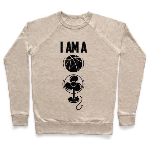 Virgin Teez  Pullover Crewneck Sweatshirt / x-small / Heathered Oatmeal BASKETBALL FAN CREWNECK SWEATSHIRT