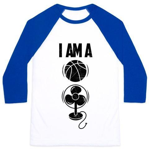 Virgin Teez  Baseball Tee Unisex Classic Baseball Tee / x-small / White/Blue BASKETBALL FAN UNISEX CLASSIC BASEBALL TEE