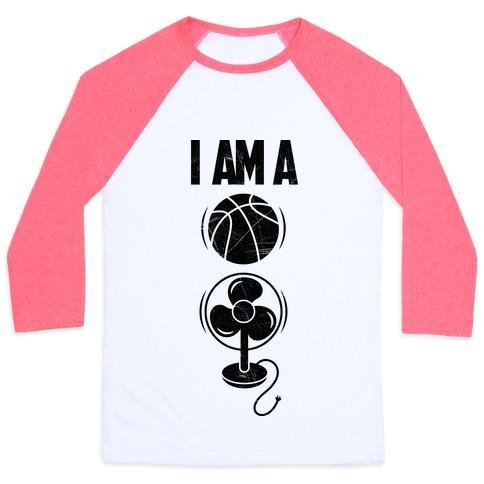Virgin Teez  Baseball Tee Unisex Classic Baseball Tee / x-small / White/Neon Pink BASKETBALL FAN UNISEX CLASSIC BASEBALL TEE
