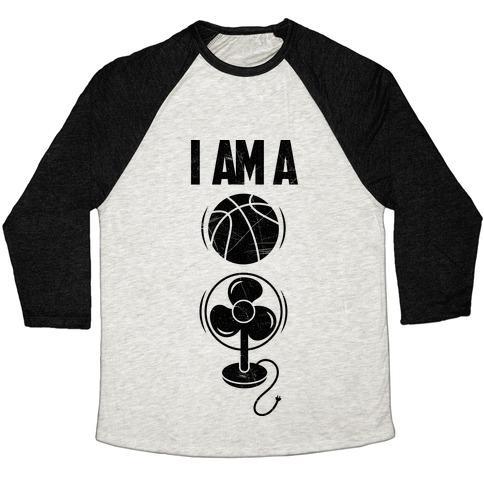 Virgin Teez  Baseball Tee Unisex Tri-Blend Baseball Tee / small / Oatmeal / Black BASKETBALL FAN UNISEX TRI-BLEND BASEBALL TEE