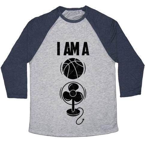Virgin Teez  Baseball Tee Unisex Tri-Blend Baseball Tee / small / Athletic Gray / Navy BASKETBALL FAN UNISEX TRI-BLEND BASEBALL TEE