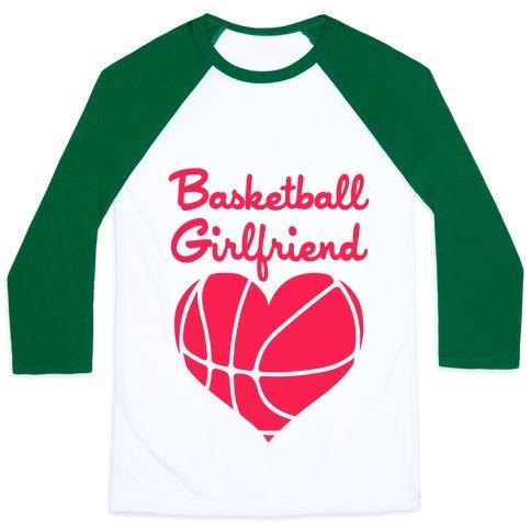 Virgin Teez  Baseball Tee Unisex Classic Baseball Tee / x-small / White/Dark Green BASKETBALL GIRLFRIEND UNISEX CLASSIC BASEBALL TEE