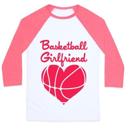 Virgin Teez  Baseball Tee Unisex Classic Baseball Tee / x-small / White/Neon Pink BASKETBALL GIRLFRIEND UNISEX CLASSIC BASEBALL TEE