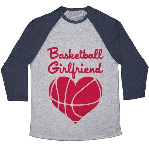 Virgin Teez  Baseball Tee Unisex Tri-Blend Baseball Tee / small / Athletic Gray / Navy BASKETBALL GIRLFRIEND UNISEX TRI-BLEND BASEBALL TEE