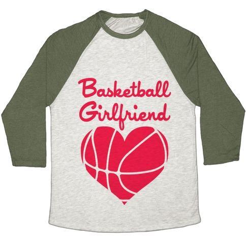 Virgin Teez  Baseball Tee Unisex Tri-Blend Baseball Tee / small / Oatmeal / Moss BASKETBALL GIRLFRIEND UNISEX TRI-BLEND BASEBALL TEE