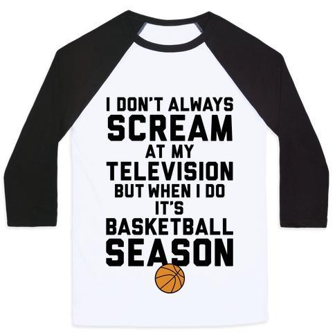 Virgin Teez  Baseball Tee Unisex Classic Baseball Tee / x-small / White/Black BASKETBALL SEASON UNISEX CLASSIC BASEBALL TEE