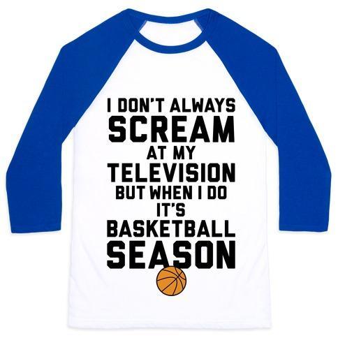 Virgin Teez  Baseball Tee Unisex Classic Baseball Tee / x-small / White/Blue BASKETBALL SEASON UNISEX CLASSIC BASEBALL TEE