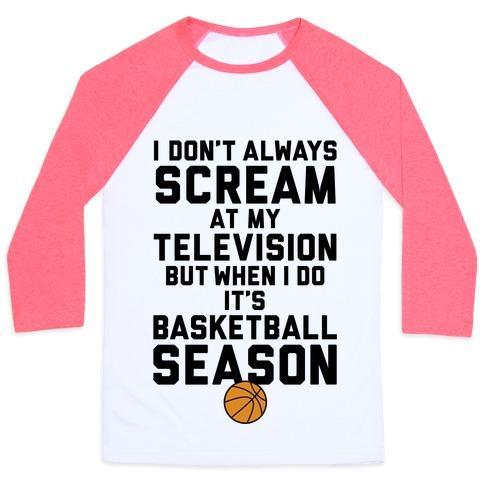 Virgin Teez  Baseball Tee Unisex Classic Baseball Tee / x-small / White/Neon Pink BASKETBALL SEASON UNISEX CLASSIC BASEBALL TEE