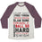 Virgin Teez  Baseball Tee Unisex Tri-Blend Baseball Tee / small / Oatmeal / Maroon BASKETBALL TYPOGRAPHIC (RED AND BLACK) UNISEX TRI-BLEND BASEBALL TEE