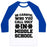 Virgin Teez  Baseball Tee Unisex Classic Baseball Tee / x-small / White/Blue BE CAREFUL WHO YOU CALL UGLY IN MIDDLE SCHOOL UNISEX CLASSIC BASEBALL TEE