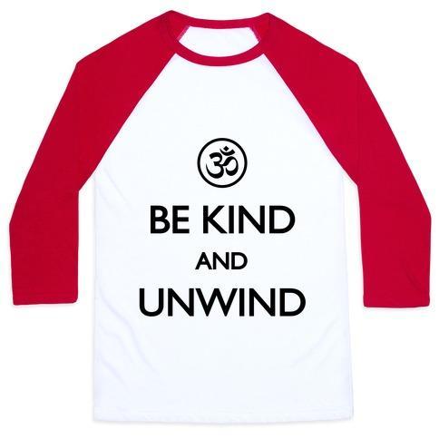 Virgin Teez  Baseball Tee Unisex Classic Baseball Tee / x-small / White/Red BE KIND AND UNWIND (TANK) UNISEX CLASSIC BASEBALL TEE
